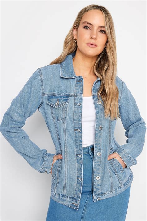 LTS Tall Womens Blue Mid Wash Denim Jacket | Long Tall Sally