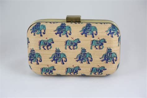 Hand Block Print: Horses and Elephants Blue – Eclectic Designs