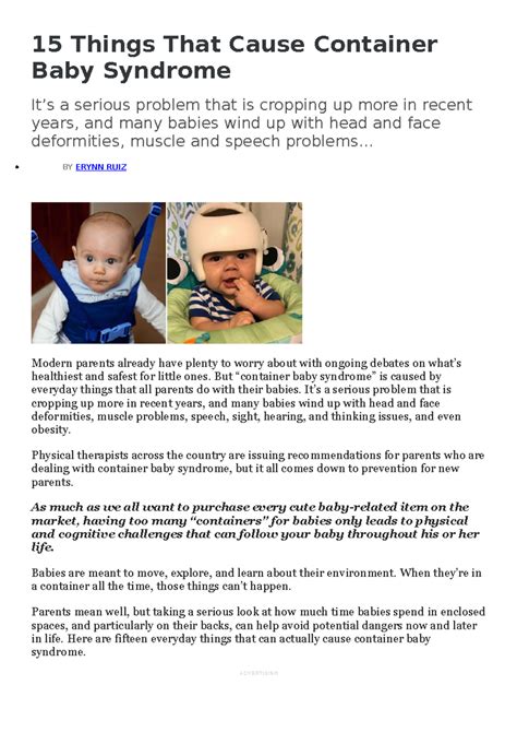 Week 1 Prac Files - 15 Things That Cause Container Baby Syndrome It’s a serious problem that is ...