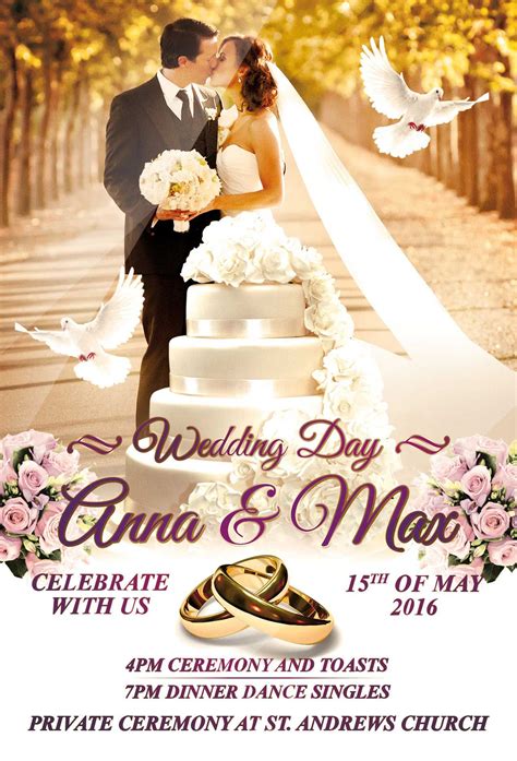 Wedding PSD Flyer Template #7271 | Free wedding templates, Wedding ...