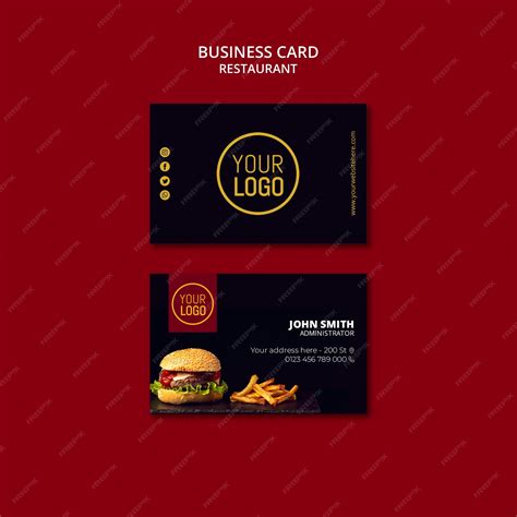 Restaurant Business Card Template 的图像结果