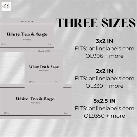 Editable Product Label Template, Room Spray Label Template, DIY Product ...