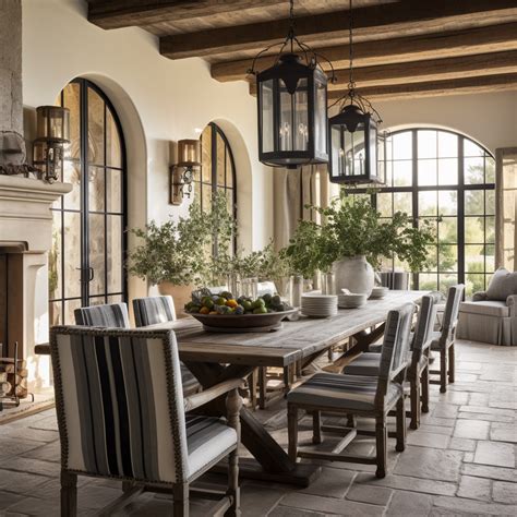 Spanish Dining Room with Mediterranean Home Decor