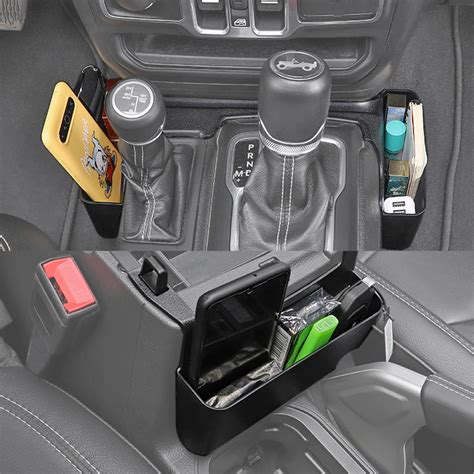 Buy 2-Pack Shifter Side Tray + Armrest Storage Box for 2018-2023 Jeep ...
