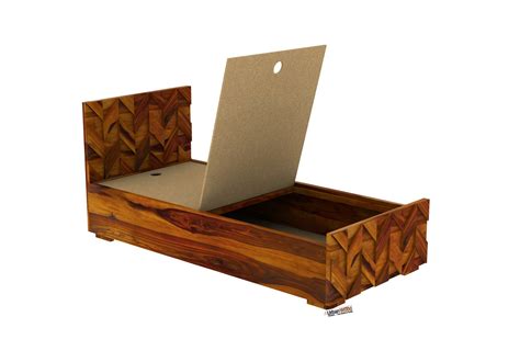 Buy Trace Box Storage Single Bed ( Honey Finish ) Online in India ...