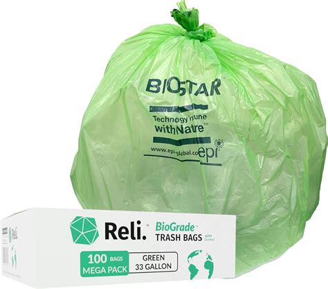 Amazon.com: ToughBag 33 Gallon Recycling Trash Bags (100 Count) - Green ...