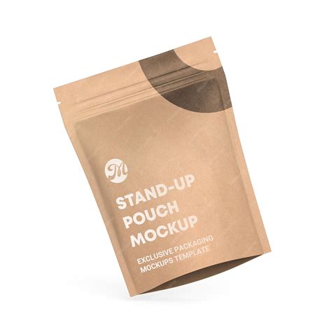 Premium PSD | Paper standup pouch bag packaging mockup