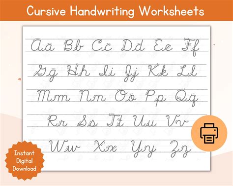 Alphabet in Cursive Worksheet | Printable Alphabet Letters