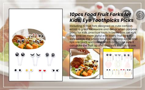 Buy HASTHIP® 10pcs Food Fruit Forks for Kids, Eye Toothpicks Picks ...