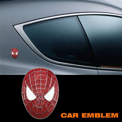 Alloy Metal Brand Car Spiderman Face Emblem Spider Sticker Vehicle Dec ...