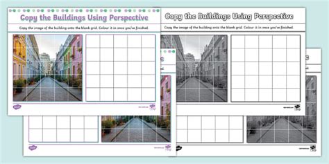 Copy the Buildings Using Perspective Worksheet