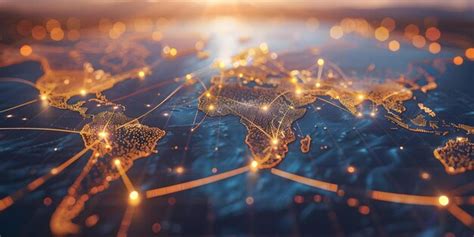 Mapeo de la intrincada red de conexiones comerciales globales Concepto ...