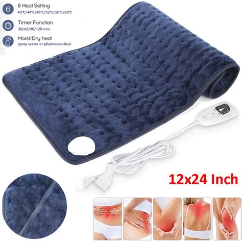 Microplush Electric Blankets Heating Pad Abdomen Waist Back Pain Relief ...