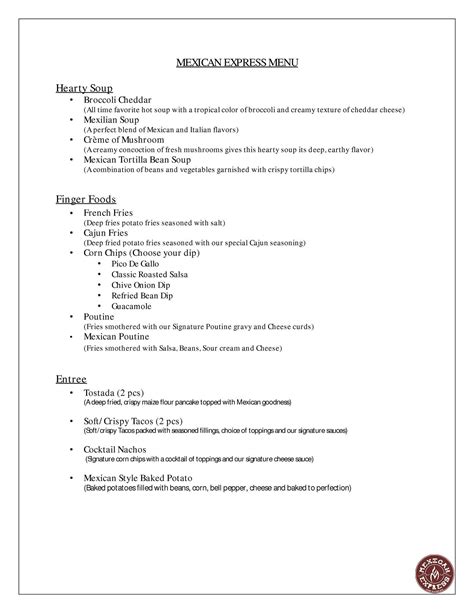 Menu at Mexican Express, Mumbai, Shop 2