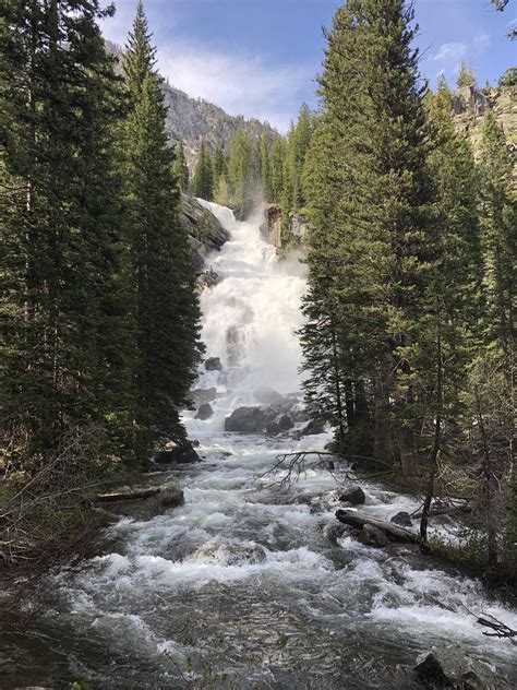 Epic view of Hidden Falls. Beautiful stop along the Jenny Lake loop ...