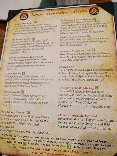 Menu at The Irish Cottage pub & bar, Methuen