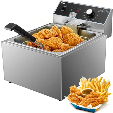 Commercial Deep Fryer with Basket, 1700W 12.7QT/12L Large Capacity ...