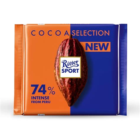 Ritter Sport 74% Intense Dark Chocolate Peru 100 g, Ritter Sport ...
