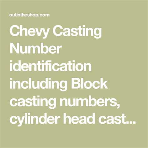 Chevy Head Casting Identification 的图像结果