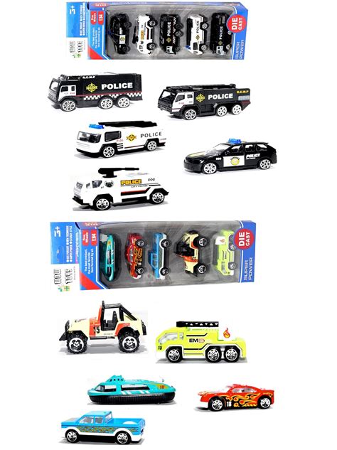 CLEVER TOTS Combo of Police and City Cars| Die Cast Metal with Plastic ...