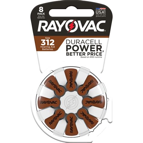 Rayovac Size 312 Hearing Aid Batteries (8 Pack), Size 312 Batteries - Walmart.com