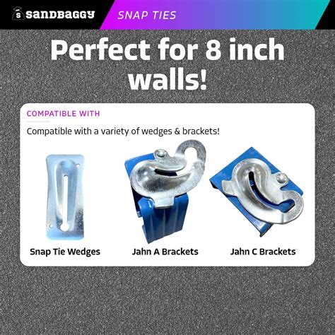 8" Snap Ties For Concrete Forms - 1" Cone - Short & Long End – Sandbaggy