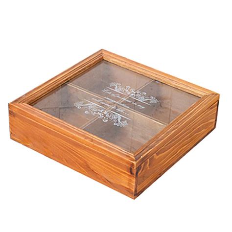 Wooden Tea Box Tea Storage Chests - Multipurpose Organization Display ...