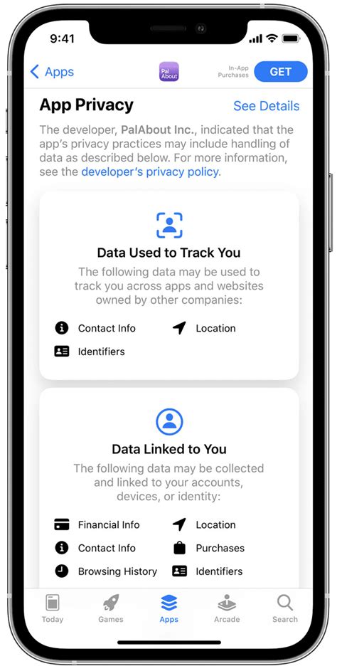 Image result for App Privacy Label Examples