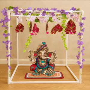 specialyou.in White Ganpati Decoration Mandap Stand, Pooja Decoration ...
