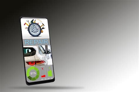Repair on smartphone app on gray background. | Free Photo
