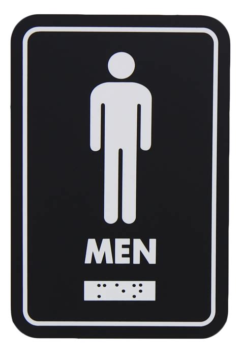 Washroom Signage - Male with Braille Emboss - Frost