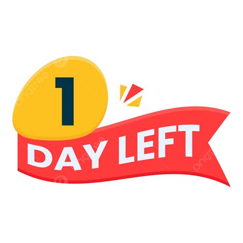 Spanduk Hitung Mundur 1 Hari Tersisa Vektor, Transparan 1 Hari Lagi, 1 ...