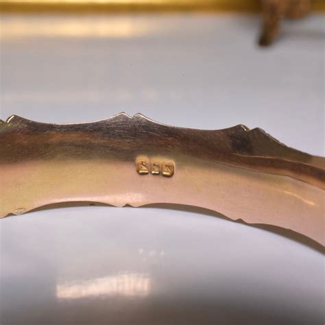 Antique Edwardian Australian 9ct Gold Bamboo Bangle By Willis And Sons