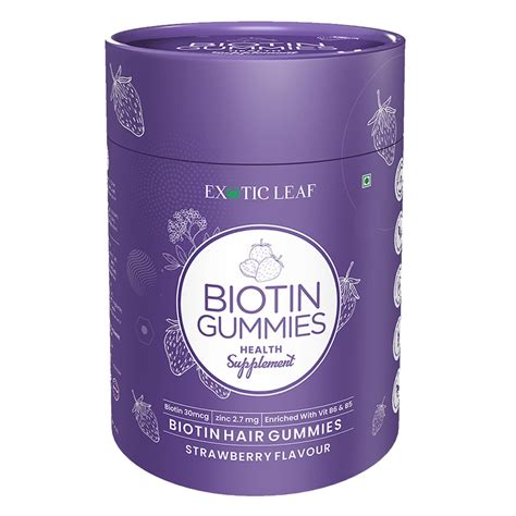EXOTIC LEAF Biotin Hair Gummies, For Strong and shiny Hairs, Radiant ...