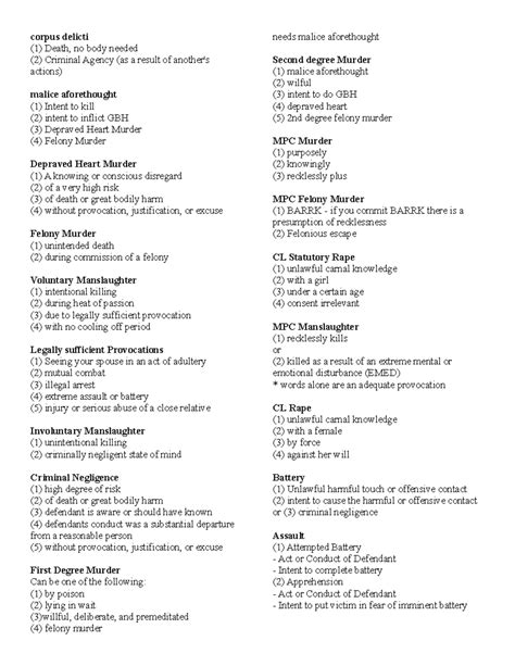 Criminal Law Elements Overview: Key Concepts & Definitions - Studocu