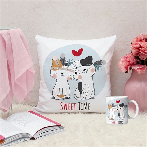 Set of 2 Printed Cushion And Mug Special Unique Birthday, Wedding, Ann ...