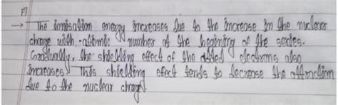 Explain the trend of ionisation enthalpy of d block elements - Brainly.in