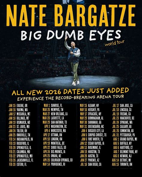 Nate Bargatze Tour 2026: Big Dumb Eyes Tour