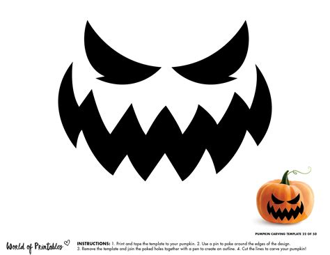Scary Pumpkin Face Stencils Printable | FREE Printable