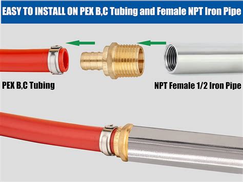 Buy WHK 10 Pack 1/2 PEX to 1/2 Male NPT PEX Fittings 1/2 Inch Crimp ...