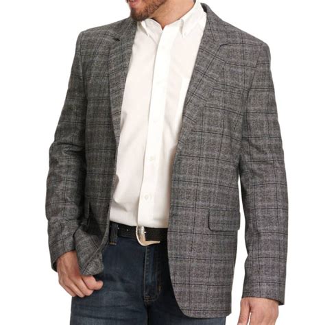 Rock & Roll Men's Charcoal Plaid Sports Coat