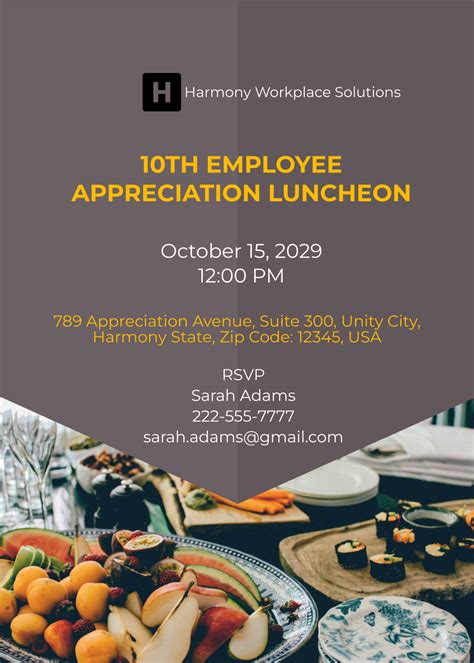 Sample Employee Appreciation Invitation/employee Appreciation Flyer ...