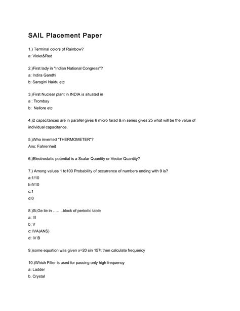 (Www.entrance exam.net)-sail placement sample paper 3 | DOC