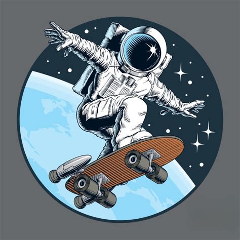 Skate On Space Self Adhesive Sticker For Wardrobe – Myindianthings