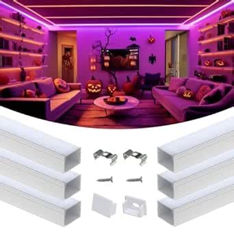 Muzata 6Pack 3.3FT/1M Plus-Size Spotless LED Channel fit Waterproof LED ...