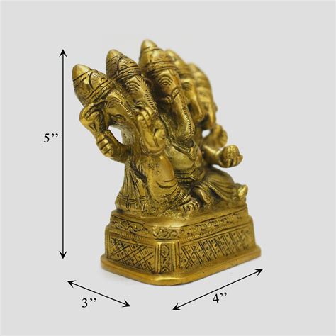 BRASS PANCHAMUKHI GANESHA IDOL