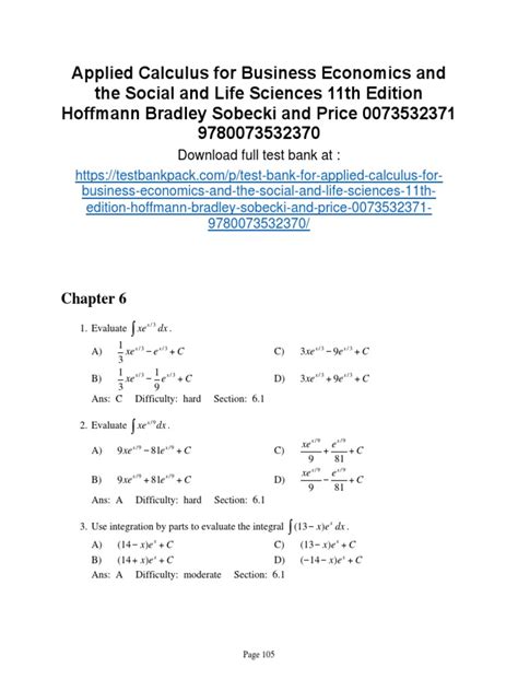 Applied Calculus For Business Economics and The Social and Life ...