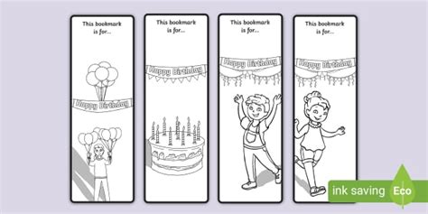 Happy Birthday Bookmarks to Colour | Resources | Twinkl