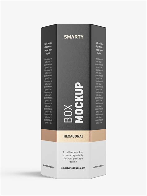 Hexagonal box mockup / white - metallic - kraft - Mockups Design