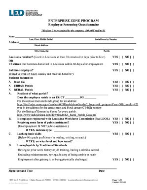 Employee Screening Questionnaire Sample - Fill Online, Printable ...